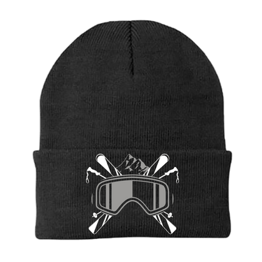 Ski Goggles Embroidered Beanie